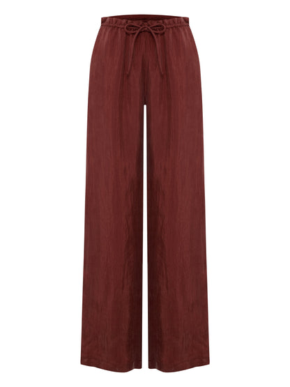 Lucid Flow Tie Pants - Burgundy