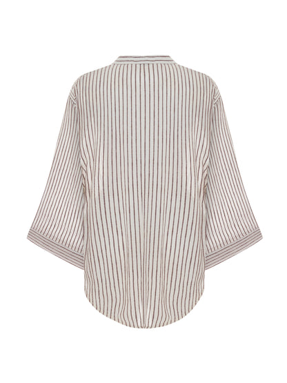 Sade Top - Burgundy Stripes
