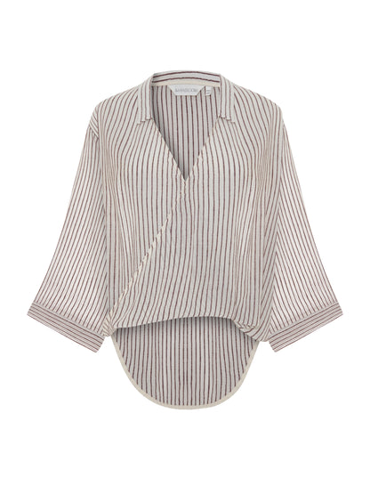 Sade Top - Burgundy Stripes