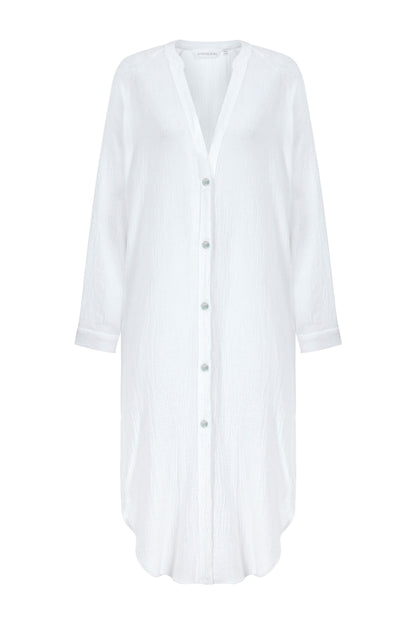 Terra Shirt Dress - White