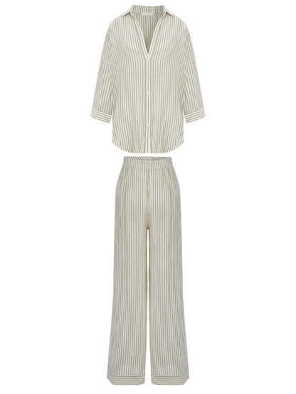 Voyage Set - Khaki Green Stripes
