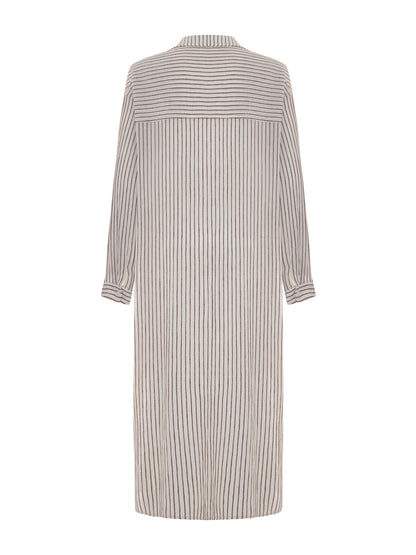 Voyage Shirt Dress - Burgundy Stripes