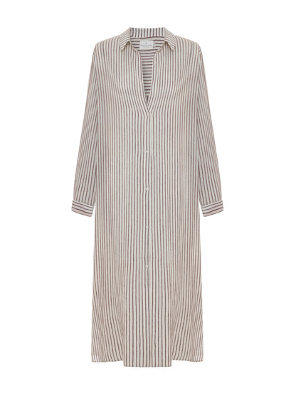 Voyage Shirt Dress - Burgundy Stripes