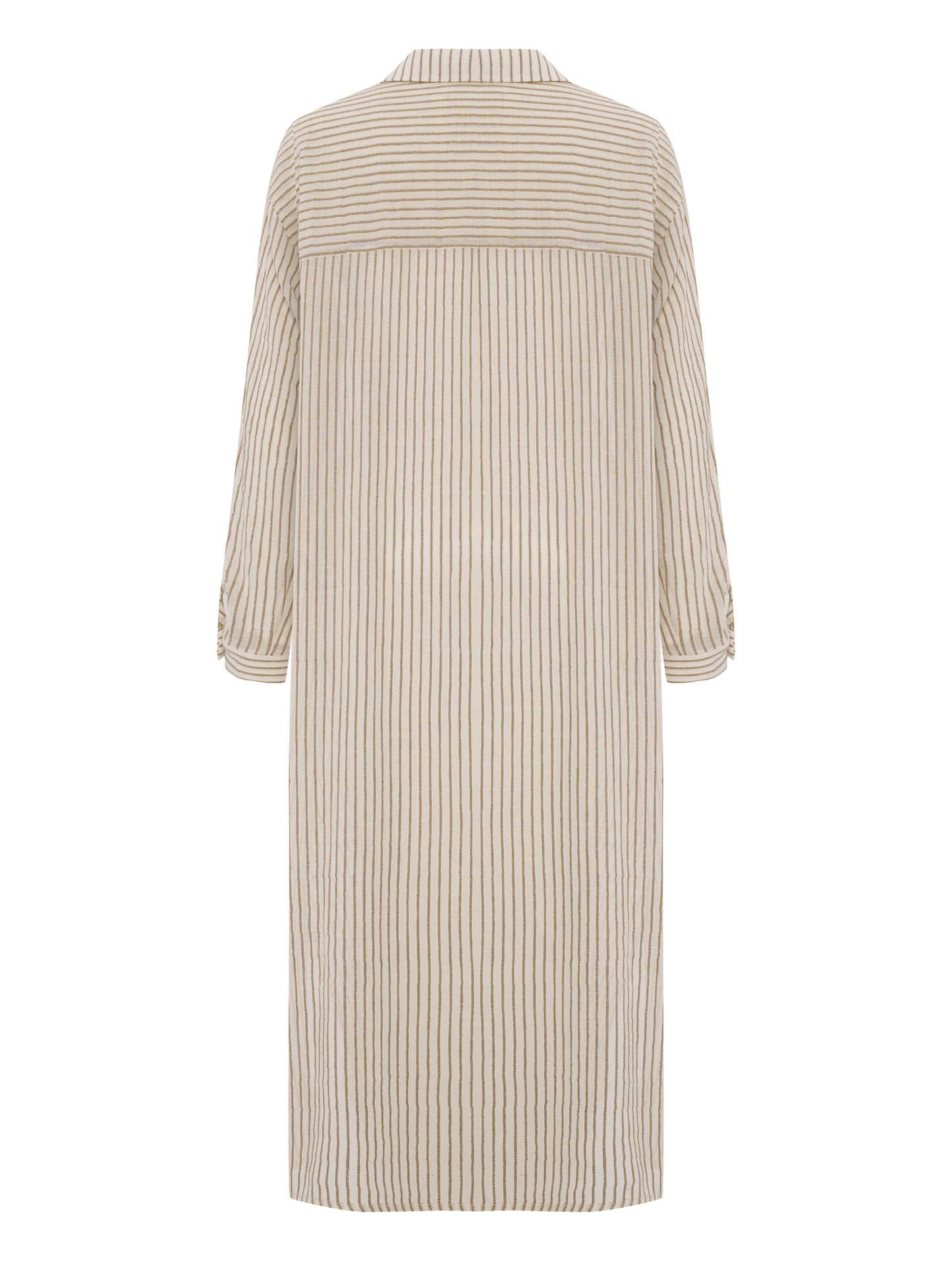 Voyage Shirt Dress - Khaki Green Stripes