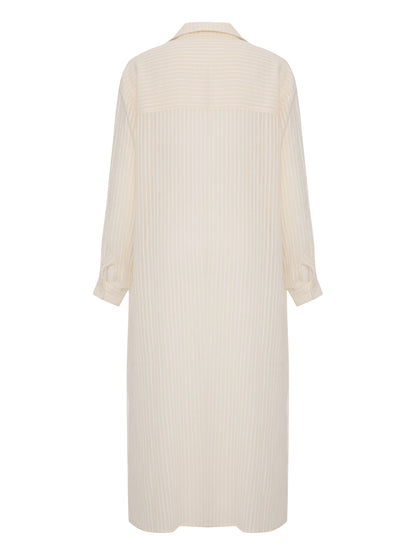 Voyage Shirt Dress - White Stripes