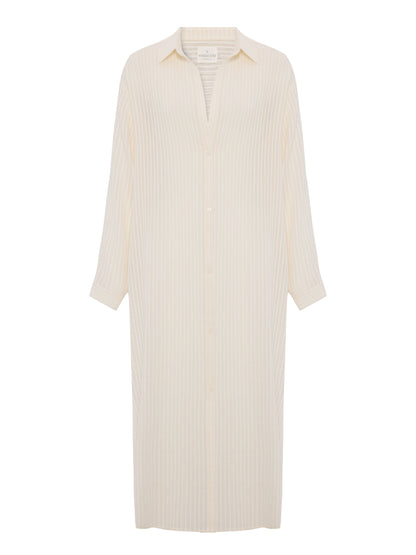 Voyage Shirt Dress - White Stripes