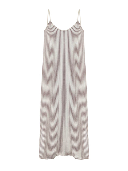 Yaz Dress - Burgundy Stripes