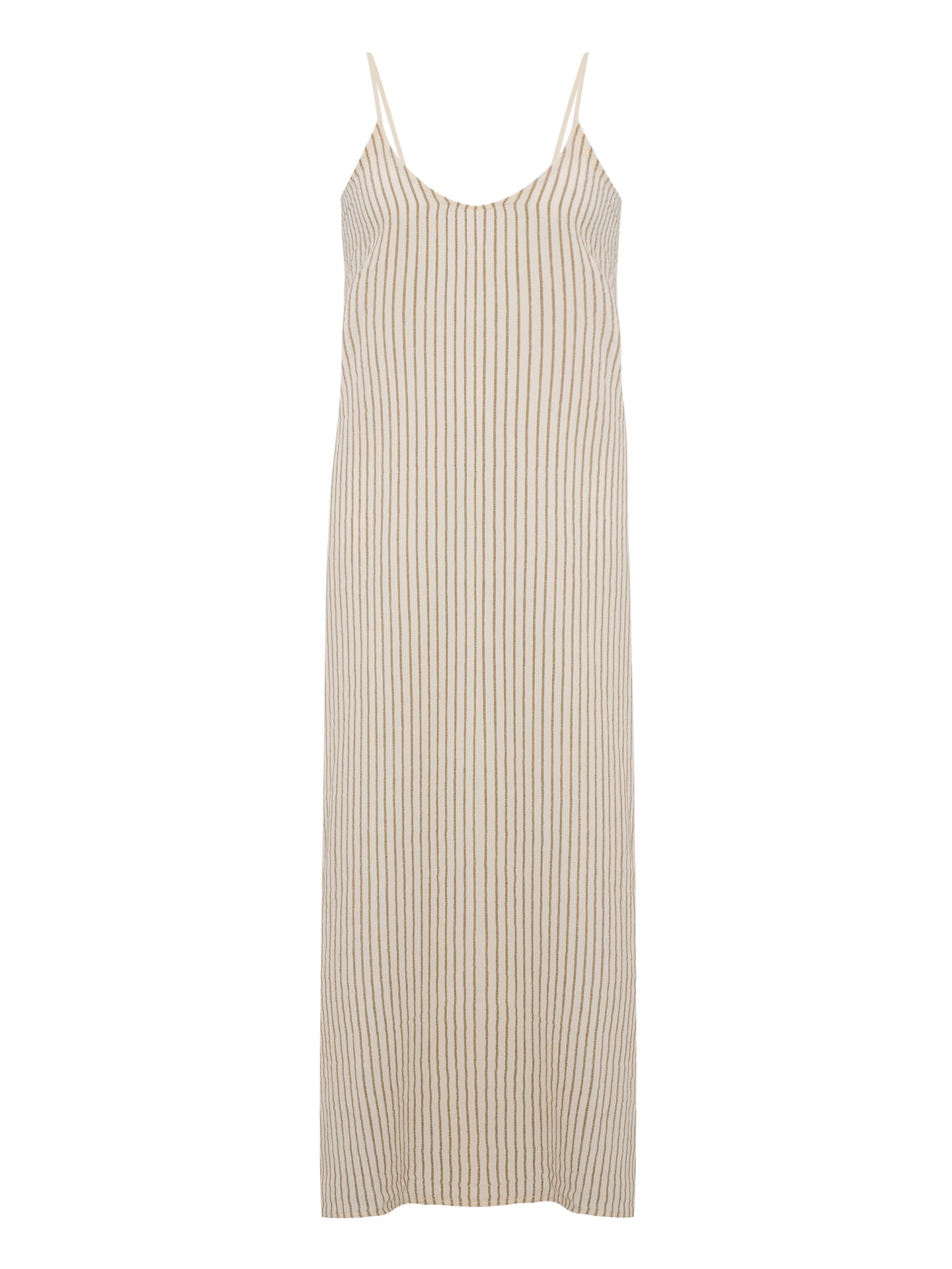 Yaz Dress - Khaki Green Stripes