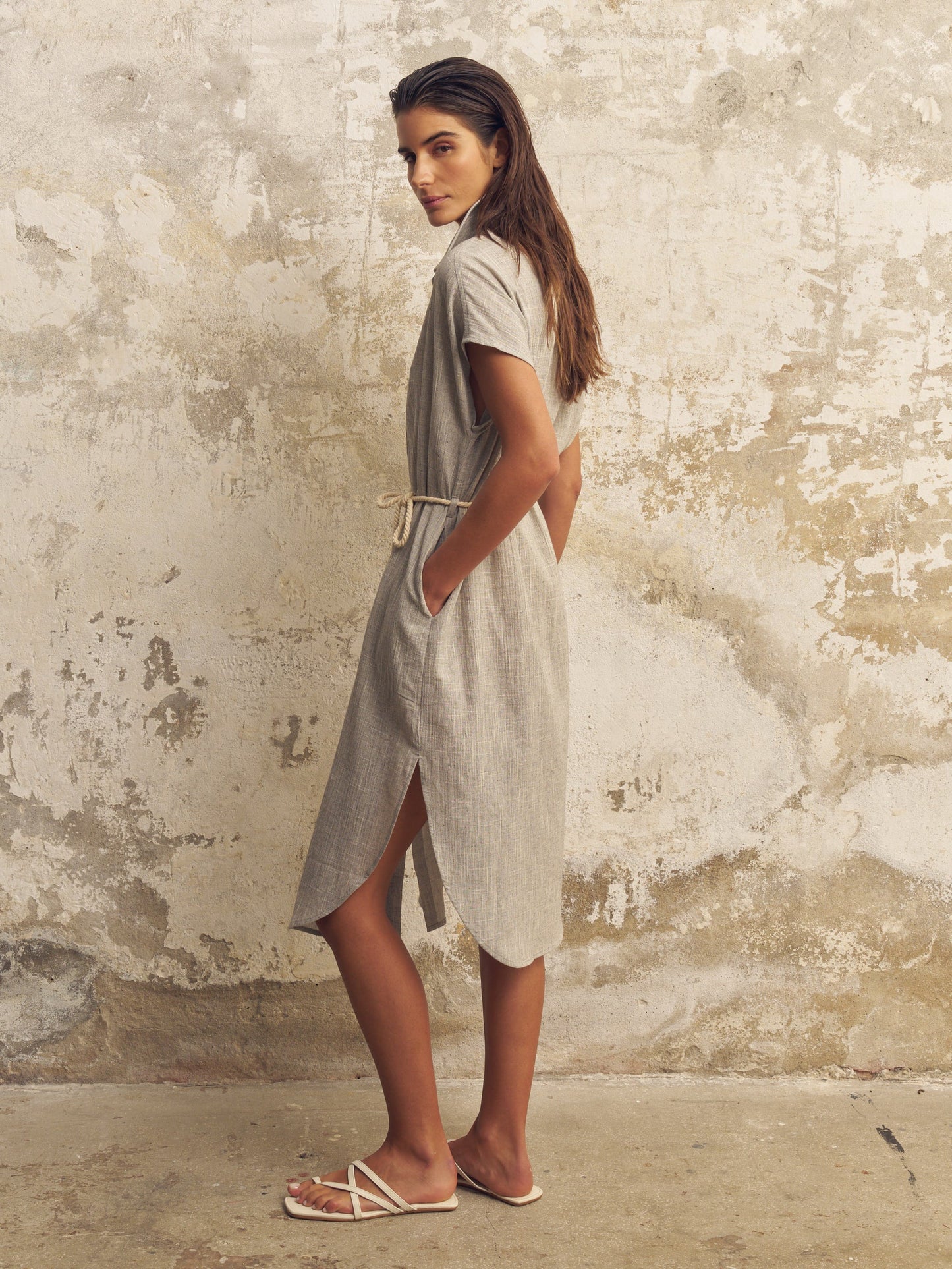 Zaya Shirt Dress - Gray