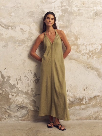 Zoe Maxi Dress - Khaki Green