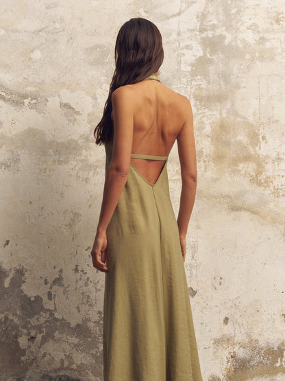 Zoe Maxi Dress - Khaki Green