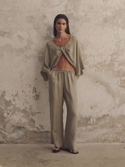 Lucid Knot Top - Khaki Green