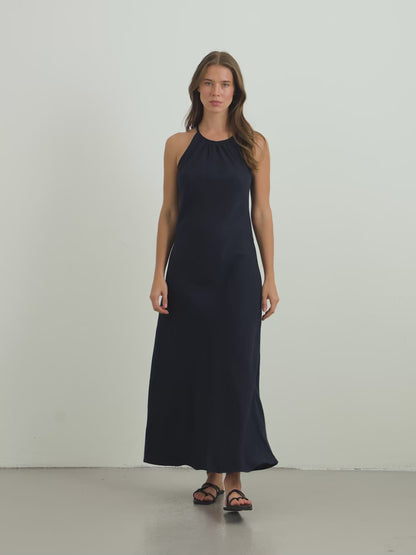 Nora Halter Maxi Dress - Navy
