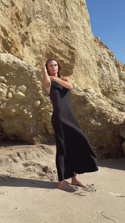 Nora Halter Maxi Dress - Black