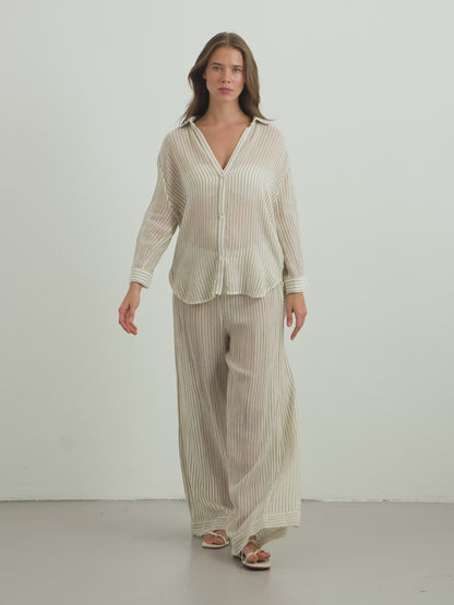Voyage Set - Khaki Green Stripes