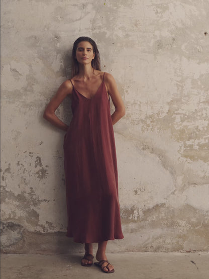 Lucid Flow Maxi Dress - Burgundy