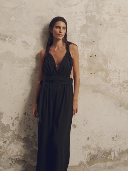 Wrap Your Way Jumpsuit - Black