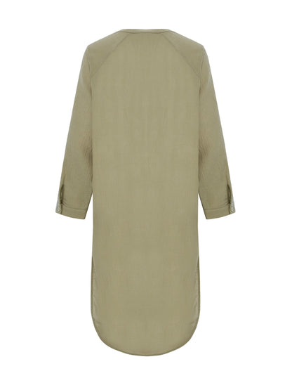 Terra Shirt Dress - Khaki Green