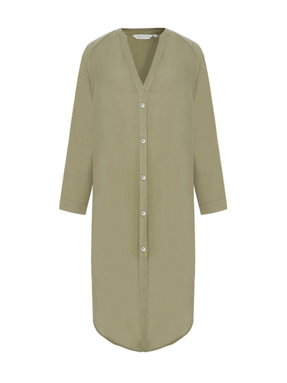 Terra Shirt Dress - Khaki Green