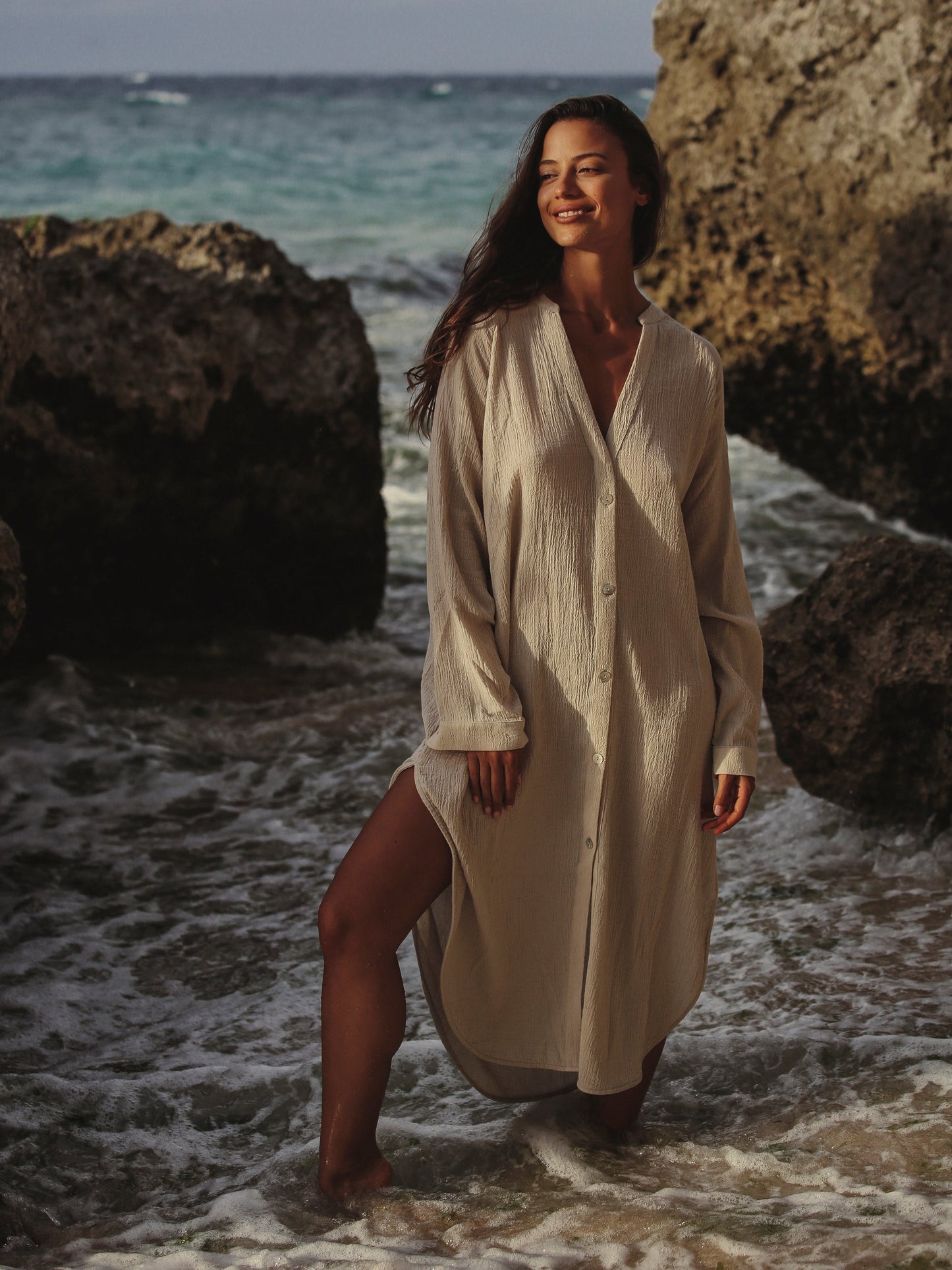 Terra Shirt Dress - Oatmeal