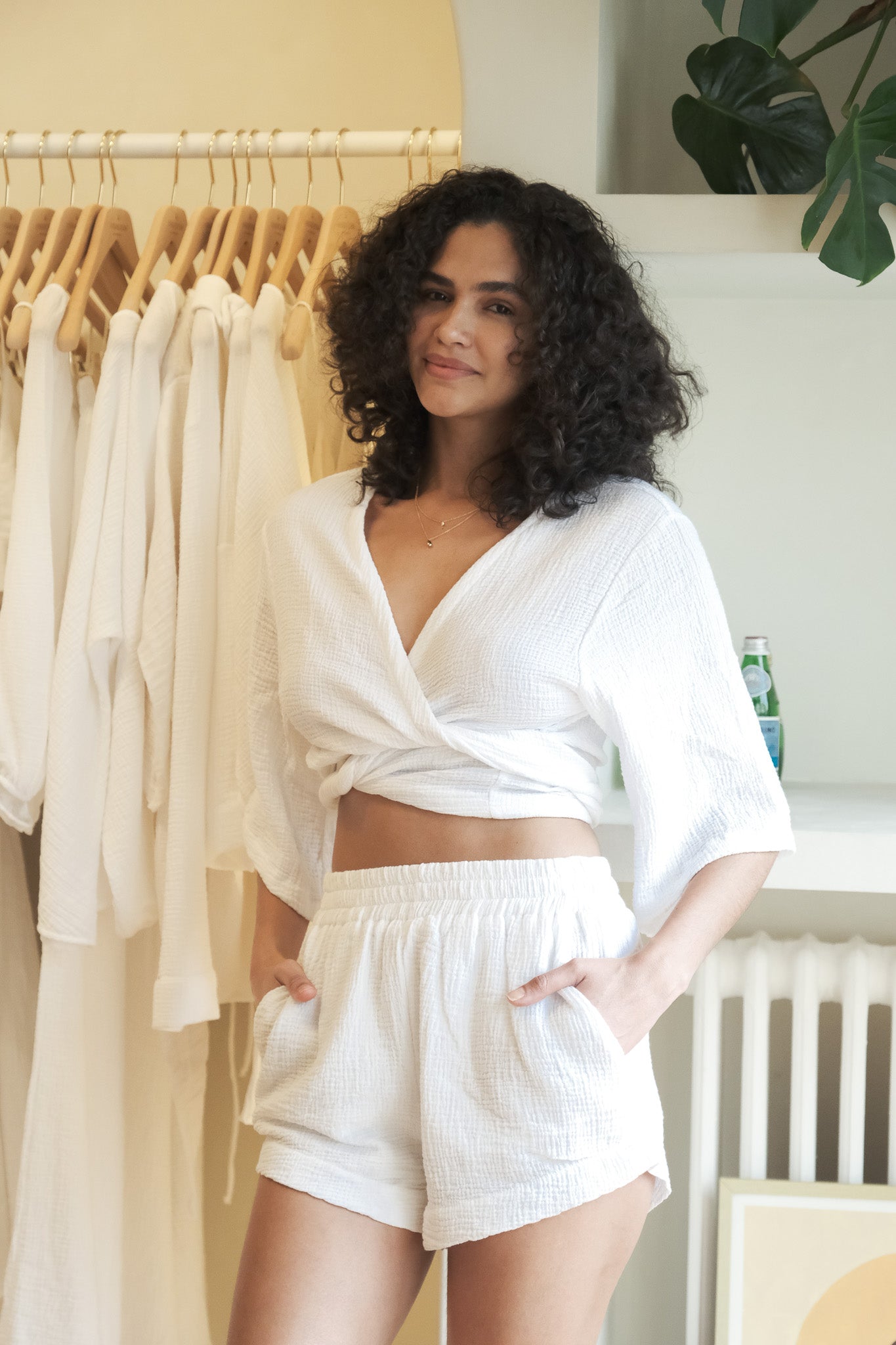 Bali Wrap Top White - The Handloom