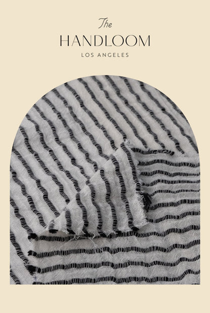 Breeze Beach Dress Black Stripes - The Handloom