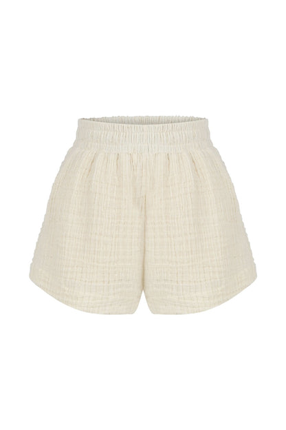 Echo Boy Short Natural With Gold Stripes - The Handloom