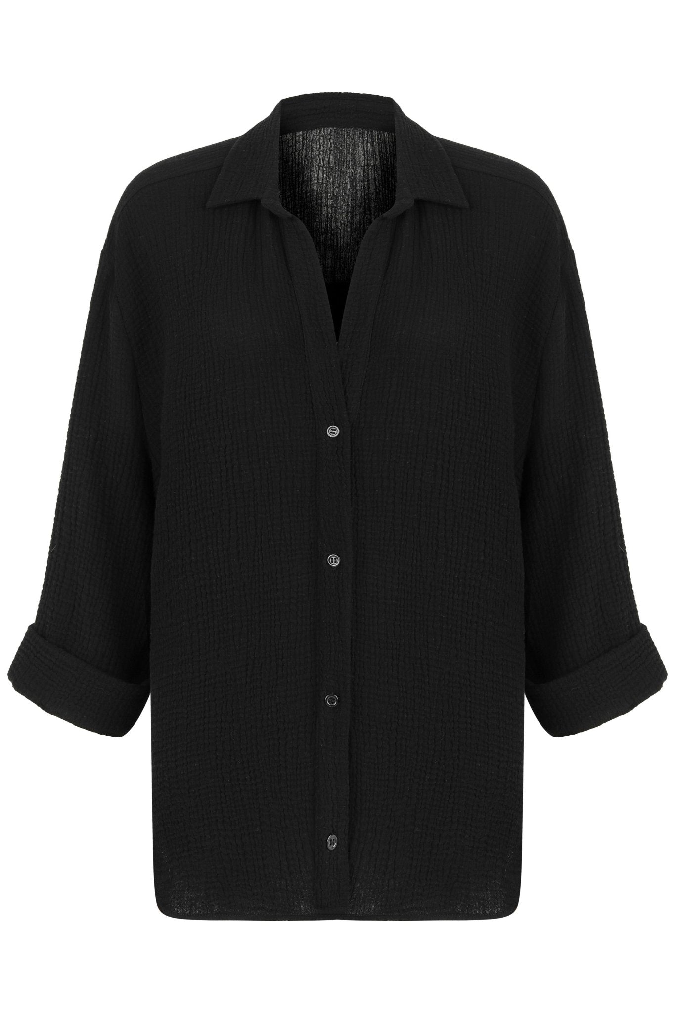 Echo Maxi Shirt Black - The Handloom