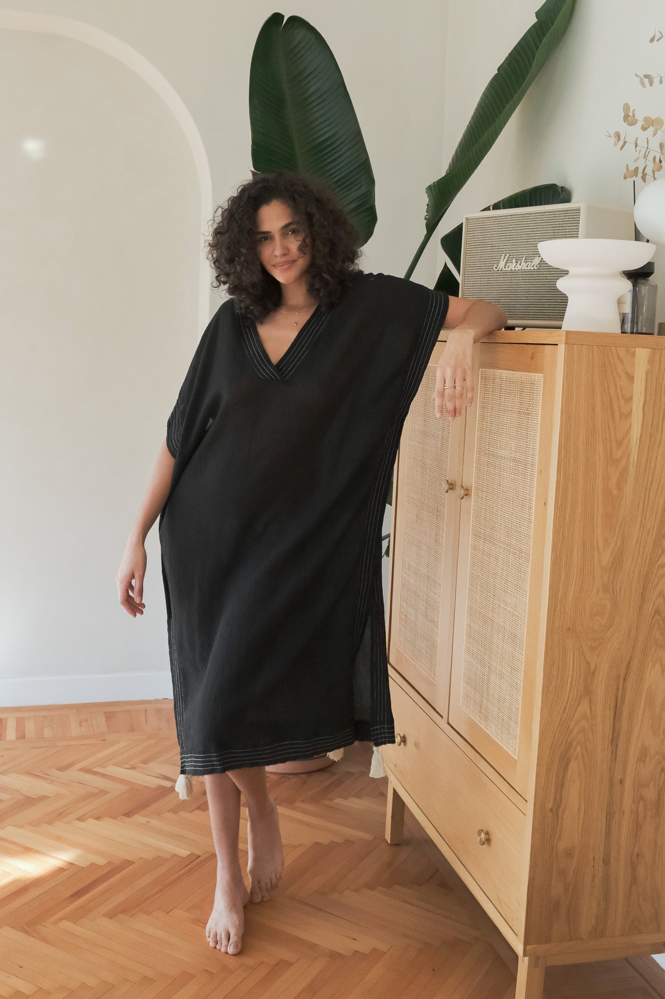 Ela Kaftan Black - The Handloom