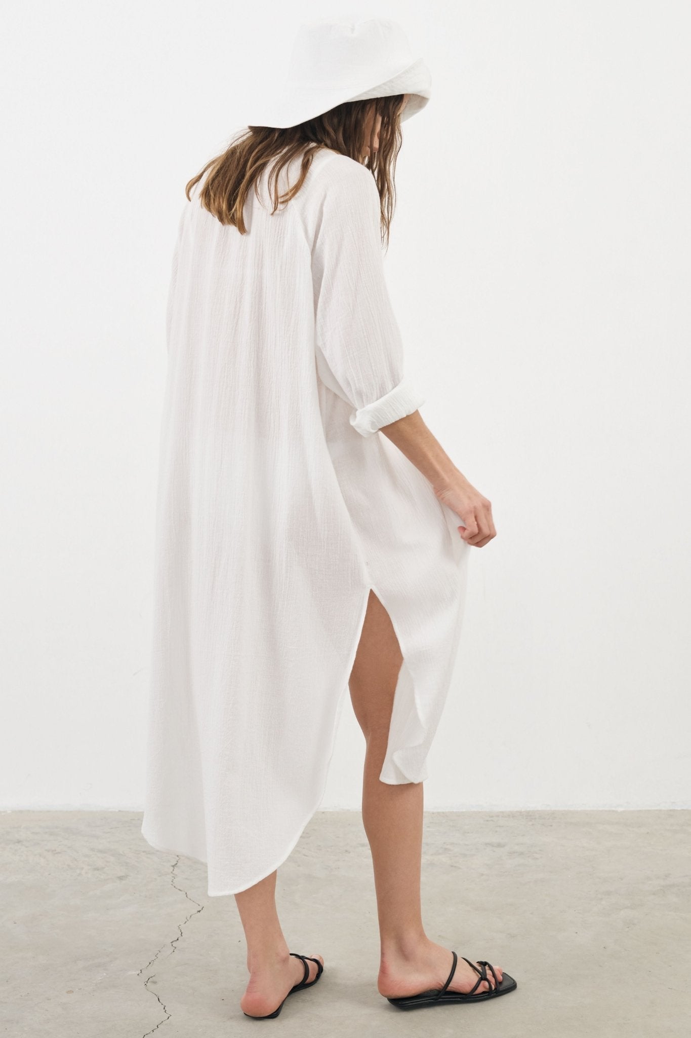 Terra Shirt Dress White - The Handloom