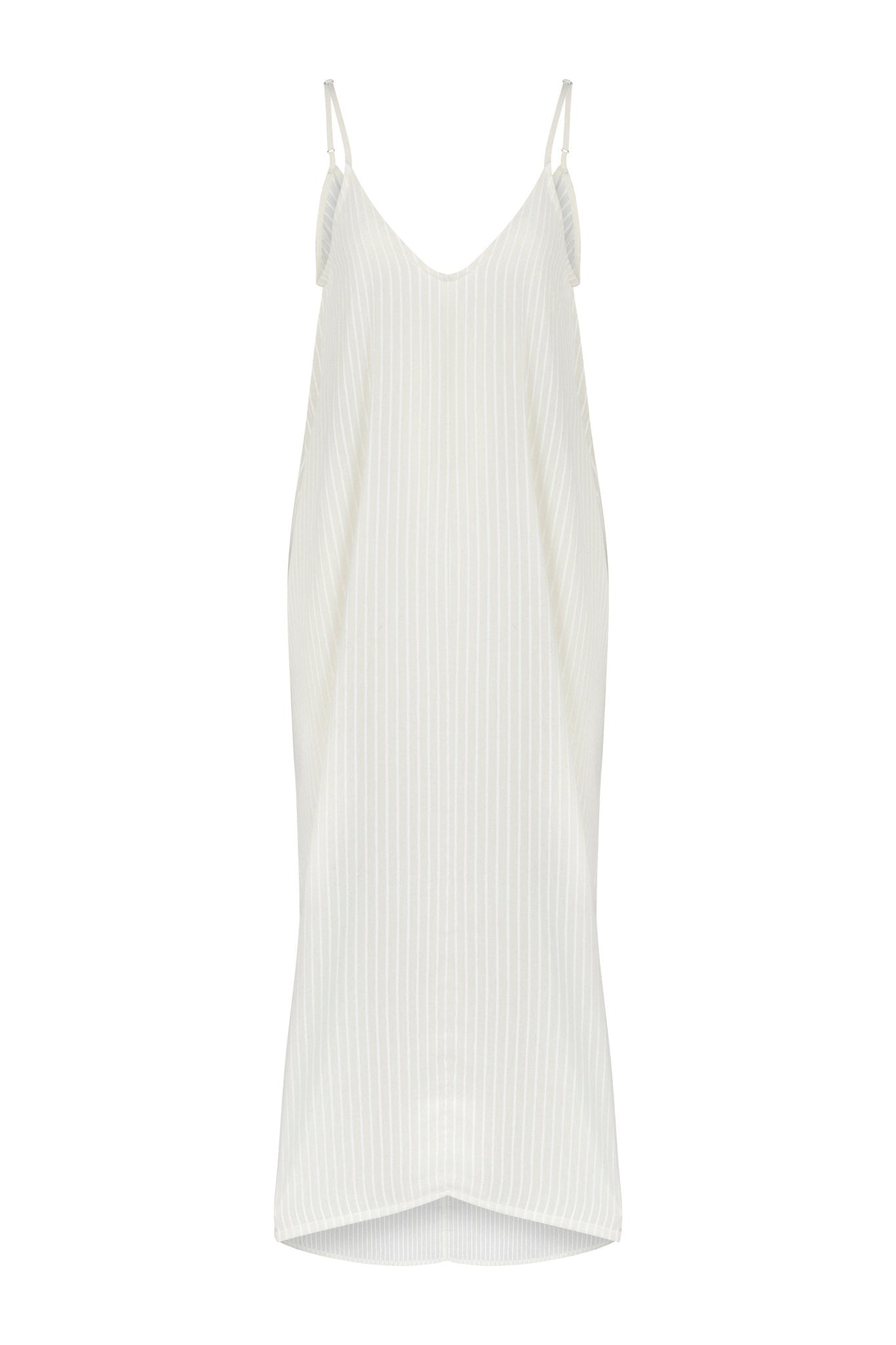 Yaz Maxi Dress White Stripes - The Handloom
