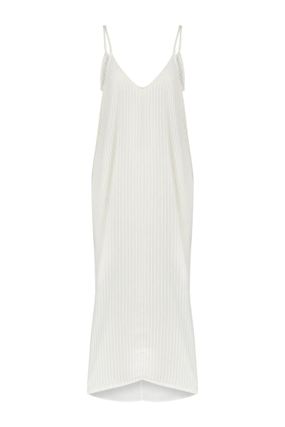 Yaz Maxi Dress White Stripes - The Handloom